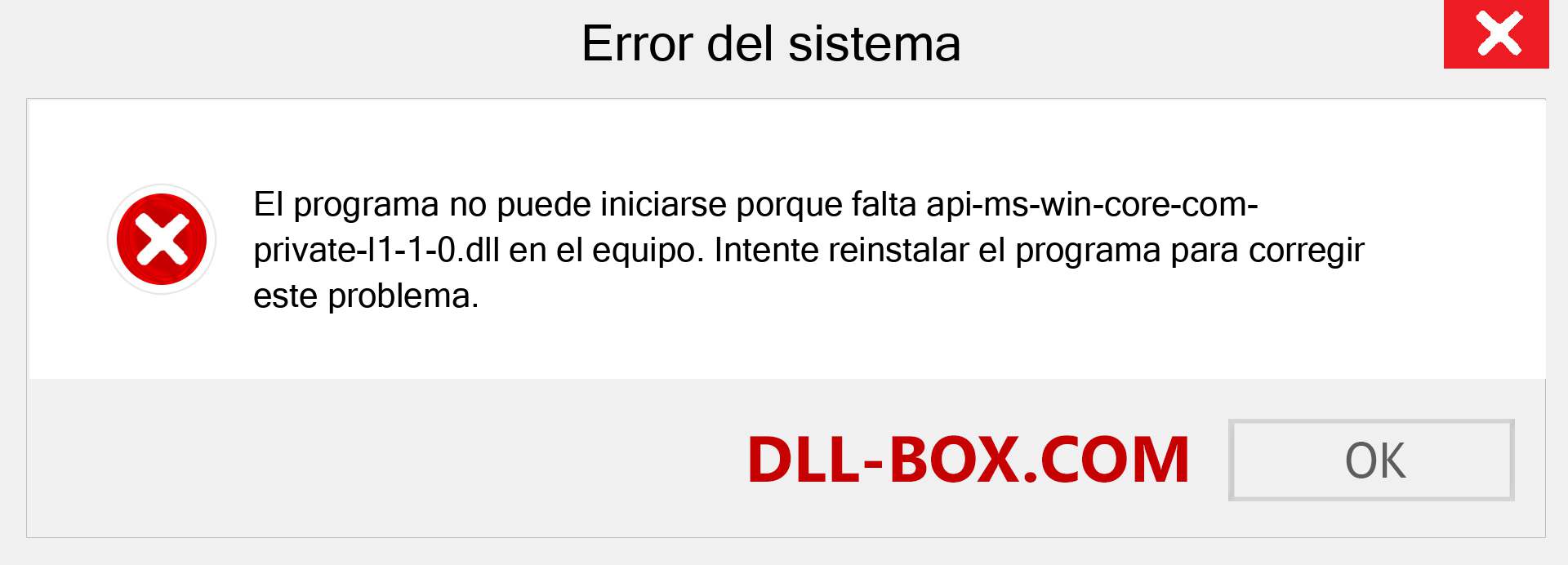 ¿Falta el archivo api-ms-win-core-com-private-l1-1-0.dll ?. Descargar para Windows 7, 8, 10 - Corregir api-ms-win-core-com-private-l1-1-0 dll Missing Error en Windows, fotos, imágenes