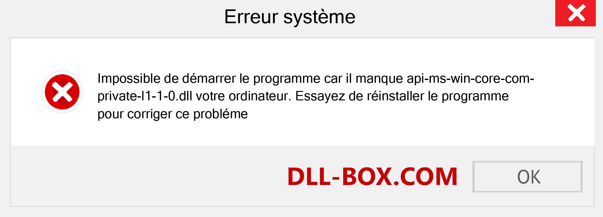 Le fichier api-ms-win-core-com-private-l1-1-0.dll est manquant ?. Télécharger pour Windows 7, 8, 10 - Correction de l'erreur manquante api-ms-win-core-com-private-l1-1-0 dll sur Windows, photos, images