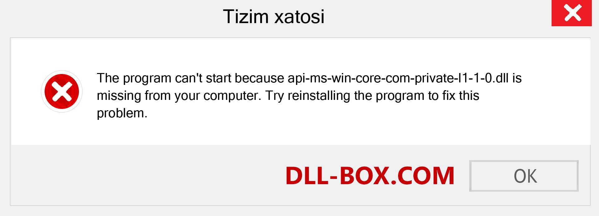 api-ms-win-core-com-private-l1-1-0.dll fayli yo'qolganmi?. Windows 7, 8, 10 uchun yuklab olish - Windowsda api-ms-win-core-com-private-l1-1-0 dll etishmayotgan xatoni tuzating, rasmlar, rasmlar